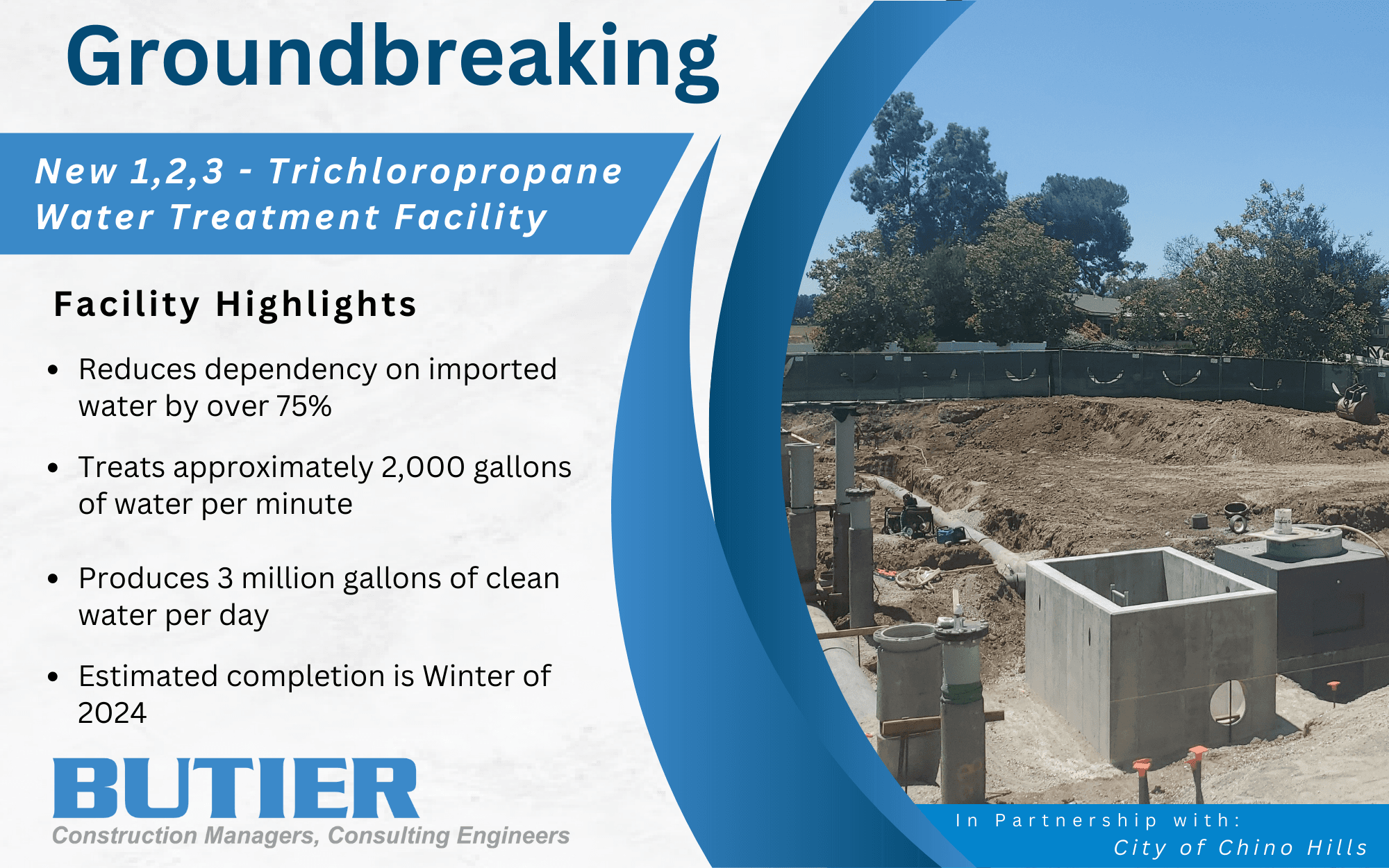 The New Water Treatment Facility for the City of Chino Hills is Underway