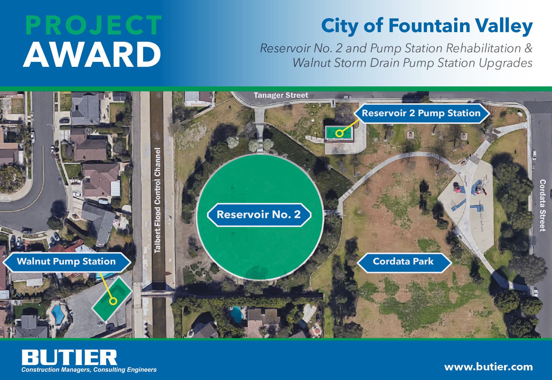 Butier Awarded CM Services Contract for City of Fountain Valley's Reservoir & Pump Station Project