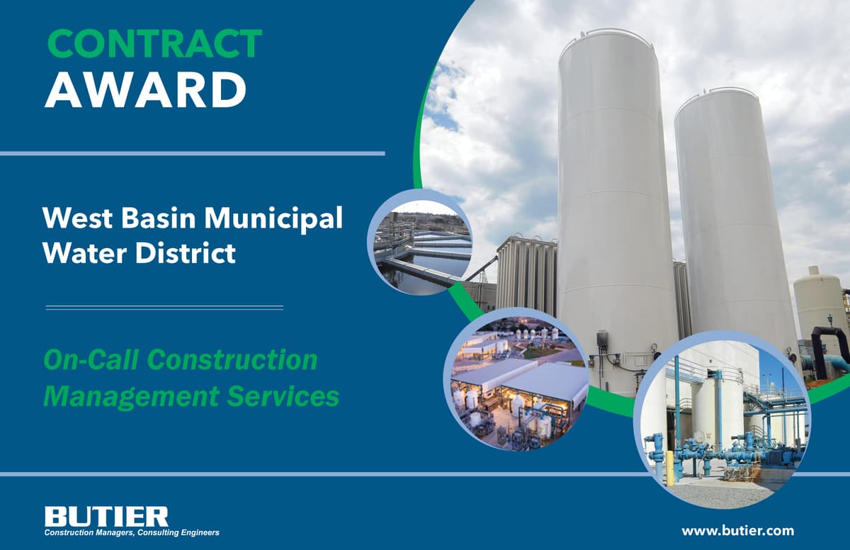 West Basin Municipal Water District Awards Butier On-Call CM Contract