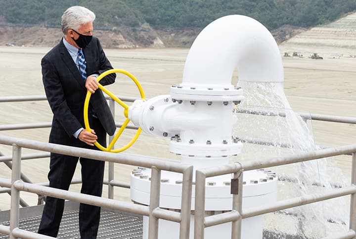 SMWD Released First Drops of Water at Trampas Canyon Reservoir and Dam Dedication Ceremony