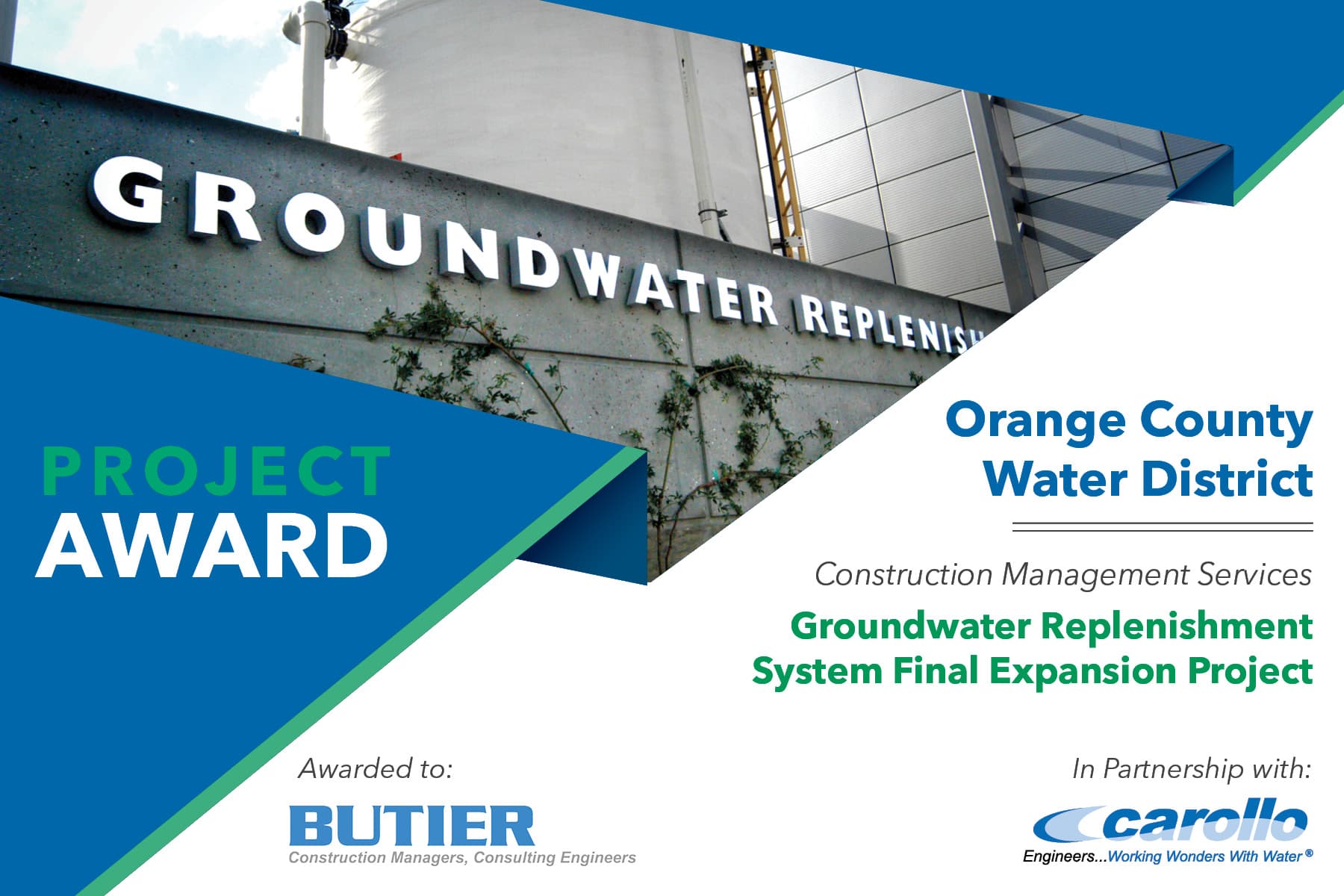 OCWD Awards GWRS Final Expansion Construction Management Contract to Butier