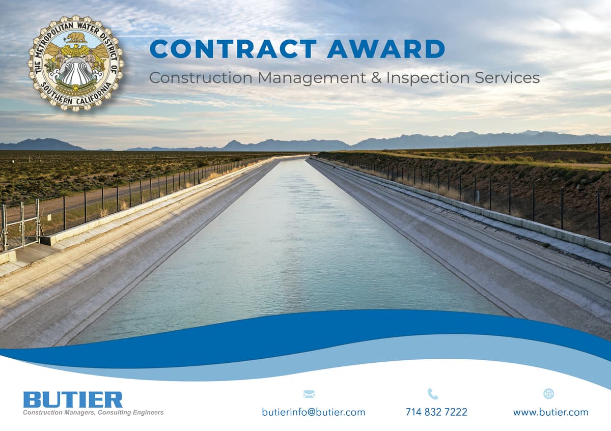 Butier Continues Partnership with Metropolitan Water District of Southern California