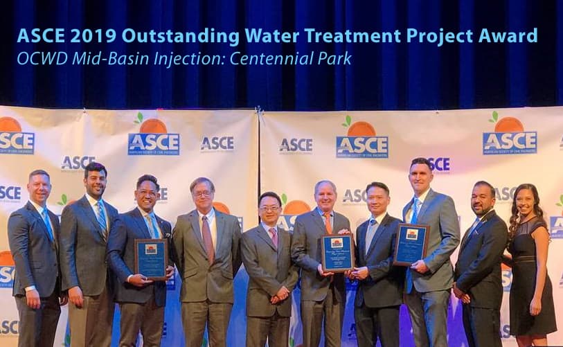 OCWD's Mid-Basin Injection Project Receives ASCE Outstanding Water Treatment Project Award