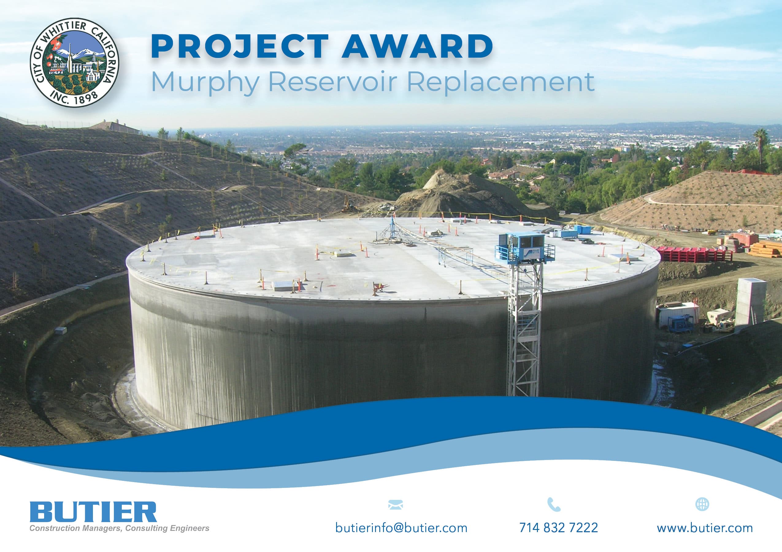 Butier Awarded CM Contract for City of Whittier's Murphy Reservoir Project