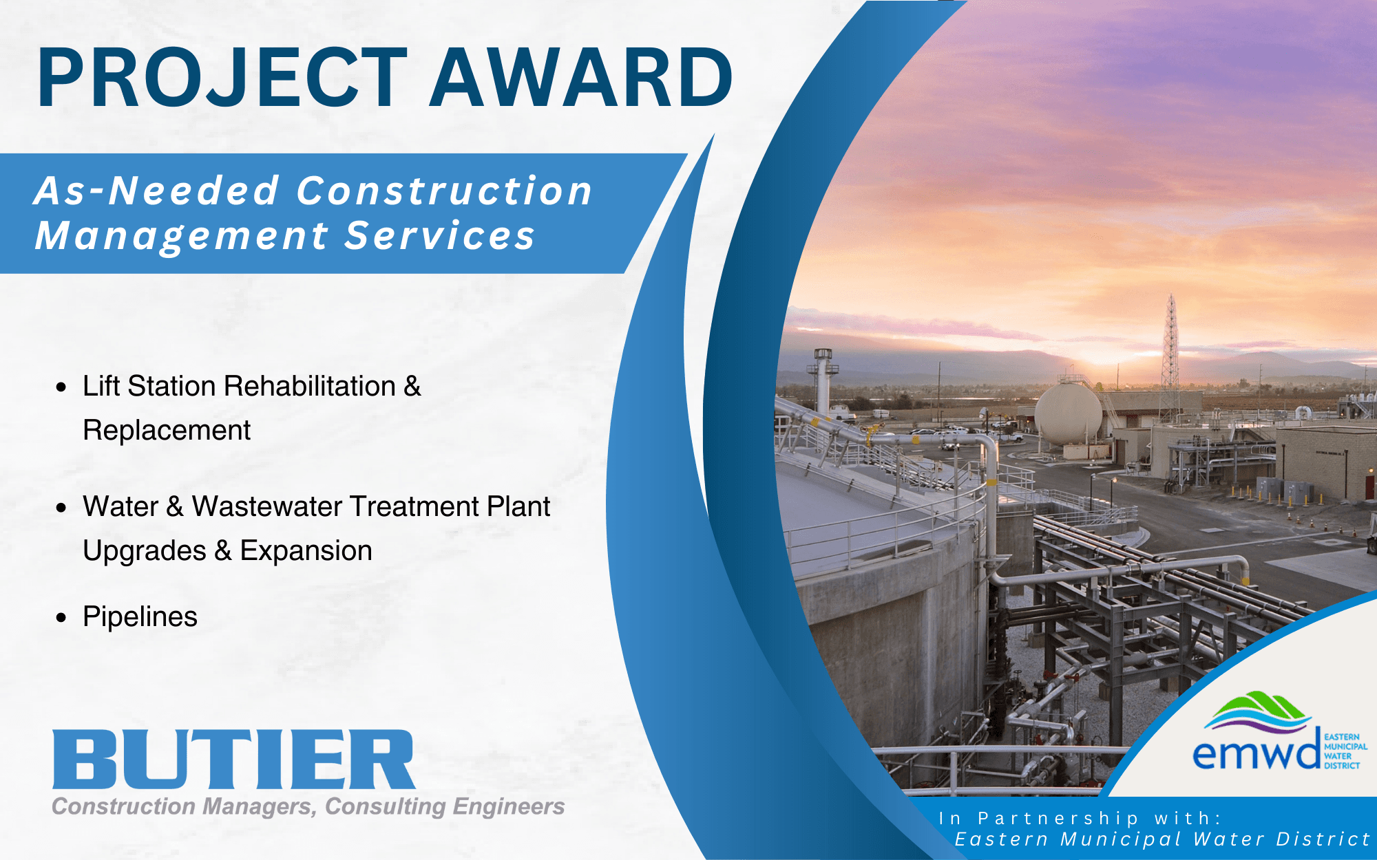 EMWD Awards Butier As-Needed CM Services Contract